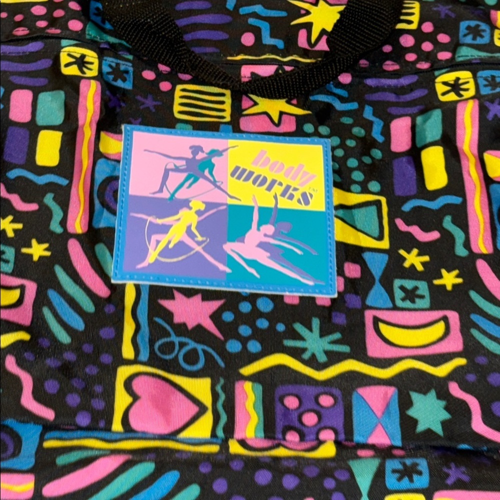 RARE! 1990’s BODY WORKS GYM, DANCE, TOTE, Garment Bag Zip Luggage Weekender - Picture 4 of 12